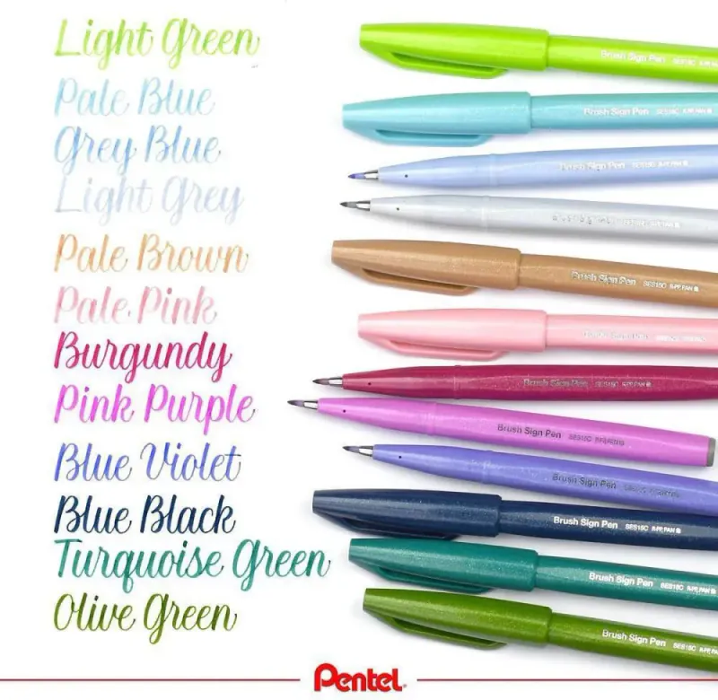 Pentel Touch Pen SES15C-A Fleksibel, 21 farger