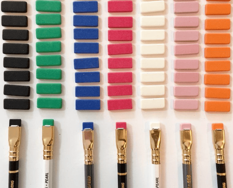 Blackwing viskelær 10 stk refill, Ulike farger