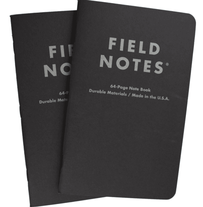 Field Notes Pitch Black, 2 stk/ linjer
