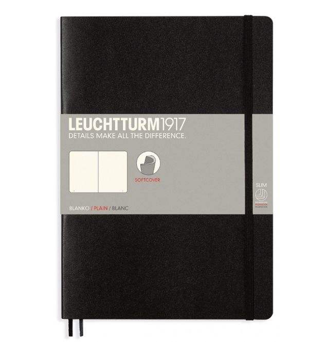 Hovedbilde LT Notatbok Softcover B5 Plain, Sort