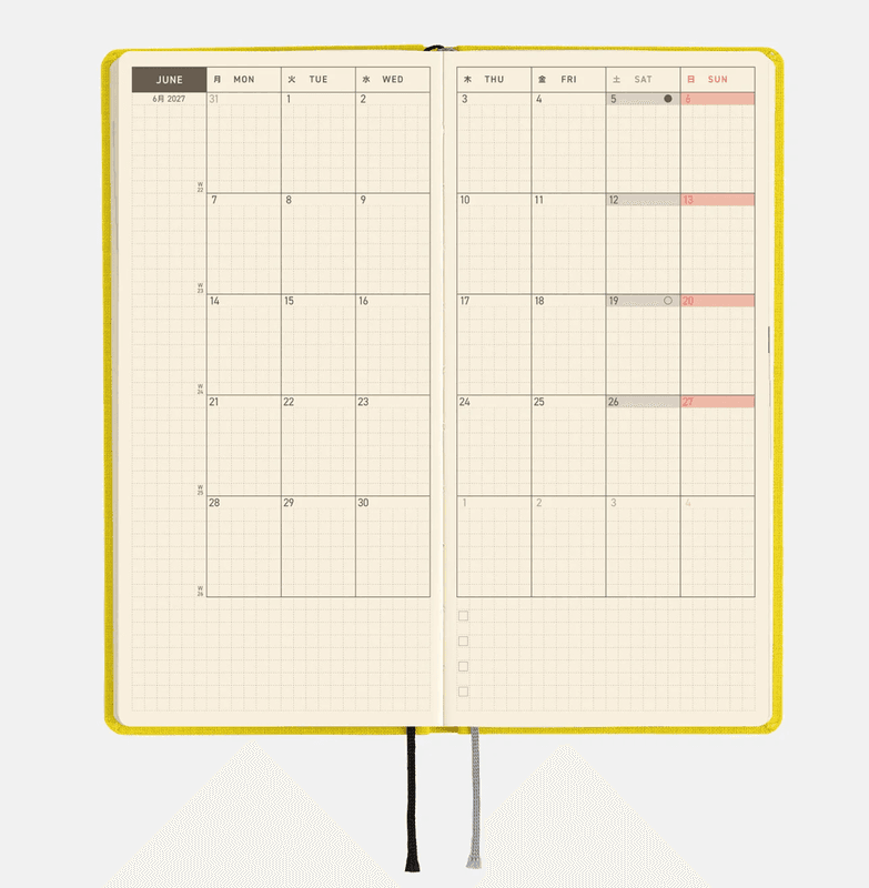 HOBONICHI Weeks 2027 Canaria Yellow
