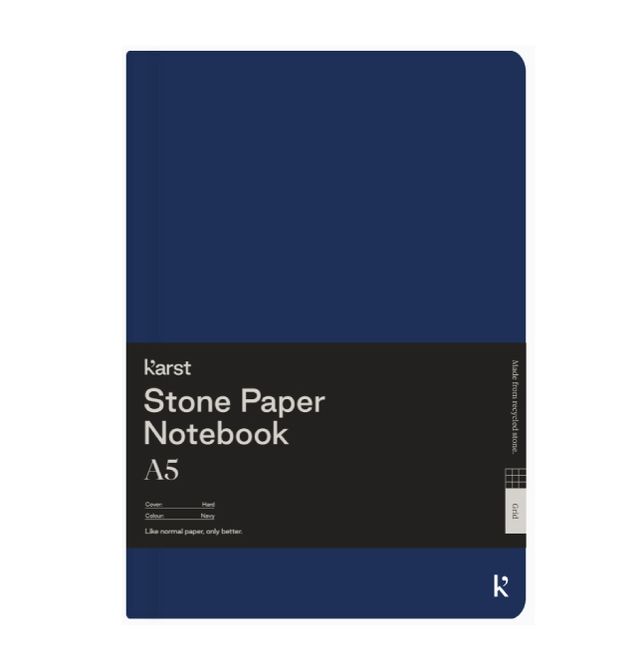 Hovedbilde KARST Notatbok STONEPAPER Navy A5, Plain ...