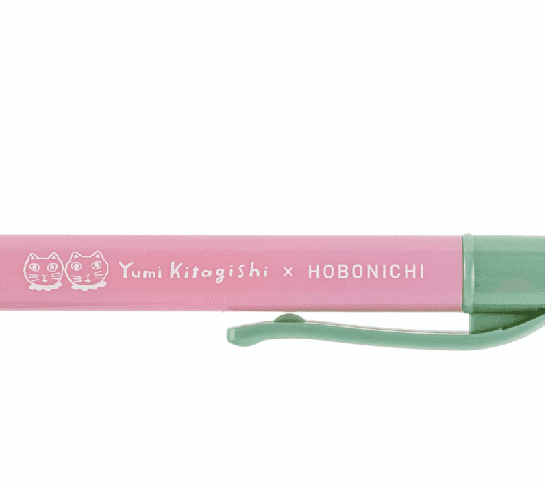 HOBONICHI  Yumi Kitagishi Ballpoint Pen White Cat Bunny Pink