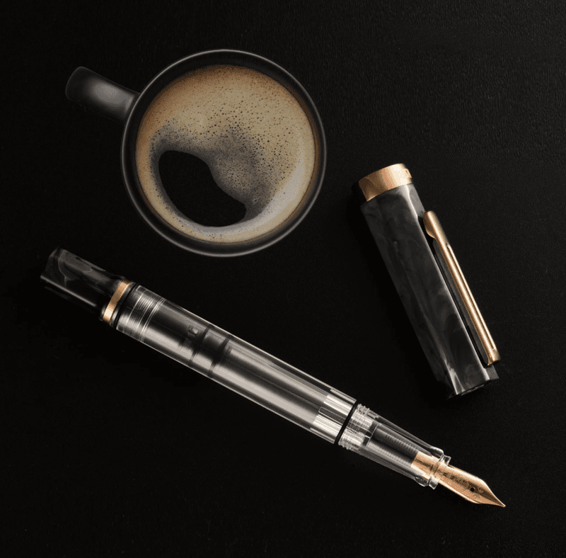 TWSBI ECO Fyllepenn Black Marble with bronze