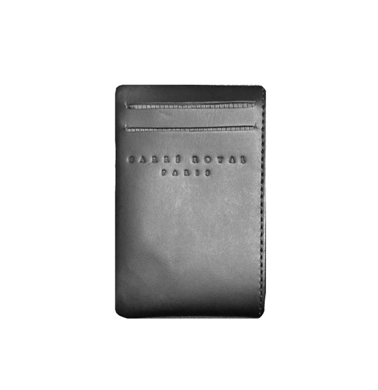 Carré Royal Kortholder Noir Kalveskinn/ Noir Canvas
