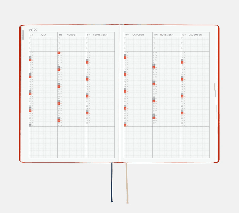 HOBONICHI Techo HON 2027 Yumi Kitagishi: White Cat and Rabbits Tearoom A5