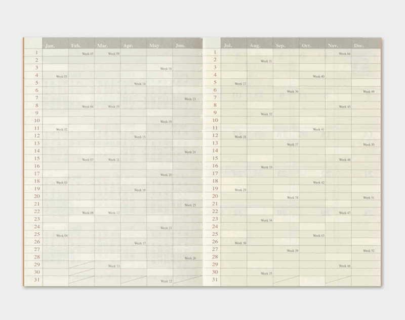 Travelers Notebook Diary 2027 MONTHLY, Passport size