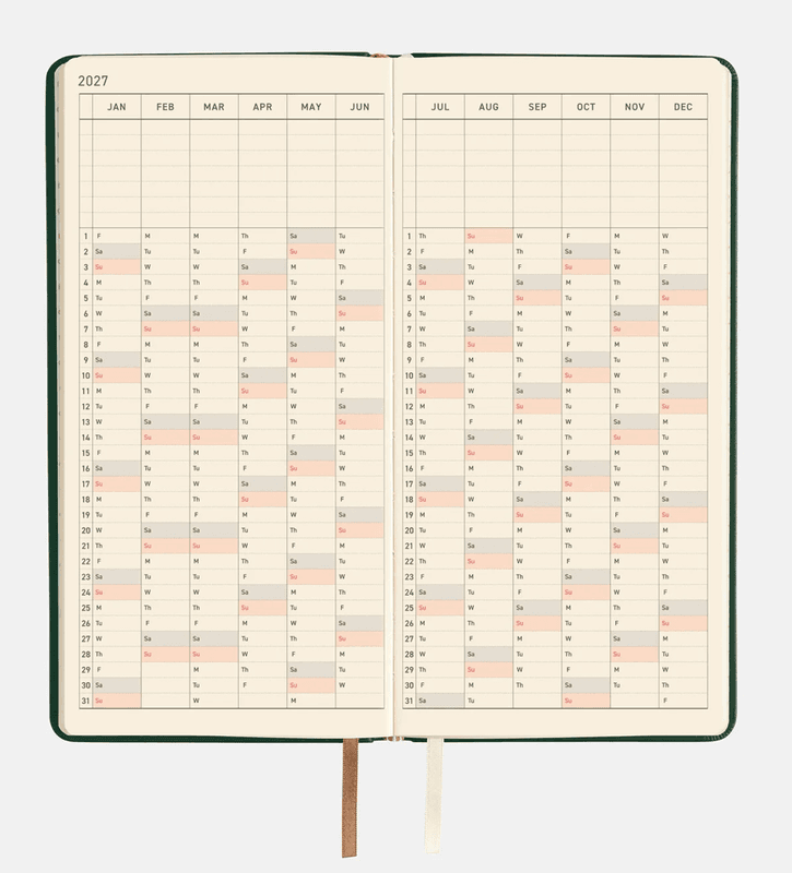 HOBONICHI Weeks Leather 2027, Forest Green