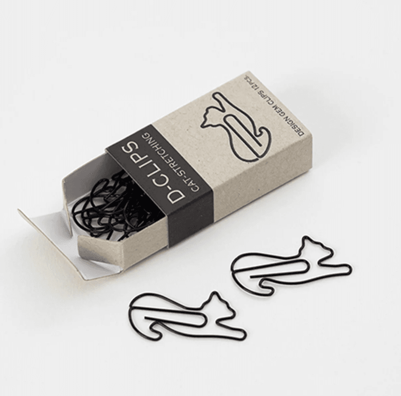 Midori Binders CAT STRETCHING, Sort 12 stk