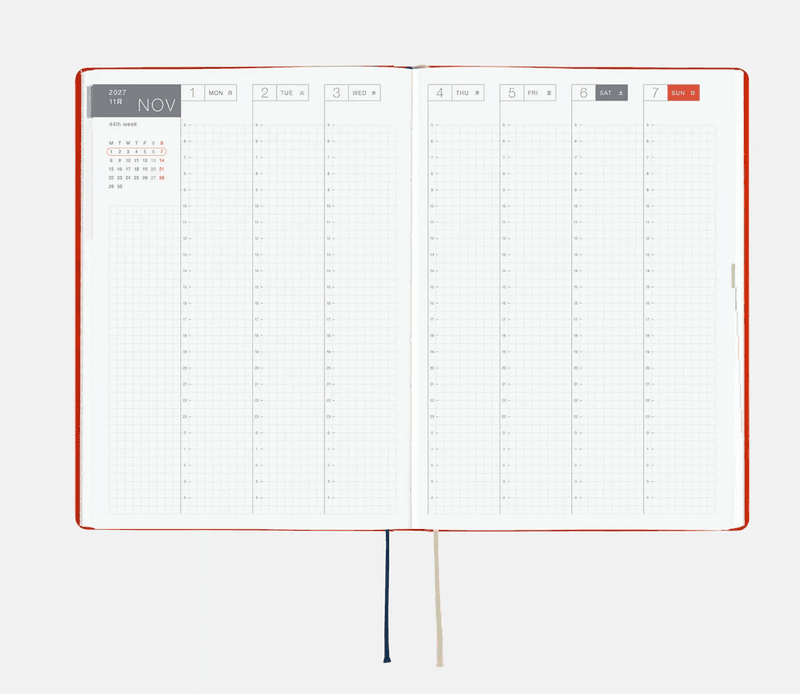 HOBONICHI Techo HON 2027 Yumi Kitagishi: White Cat and Rabbits Tearoom A5