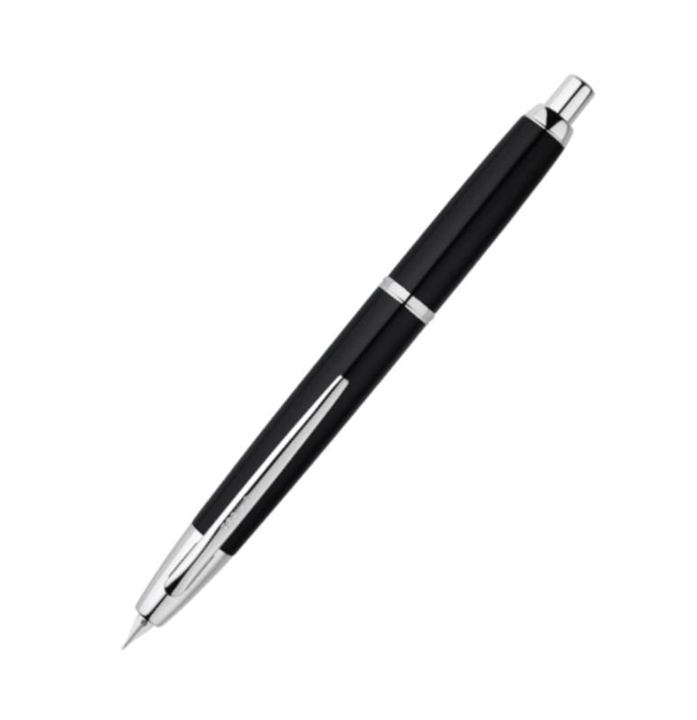 Pilot Capless Matte Black Rhodium Fyllepenn, Fine nib