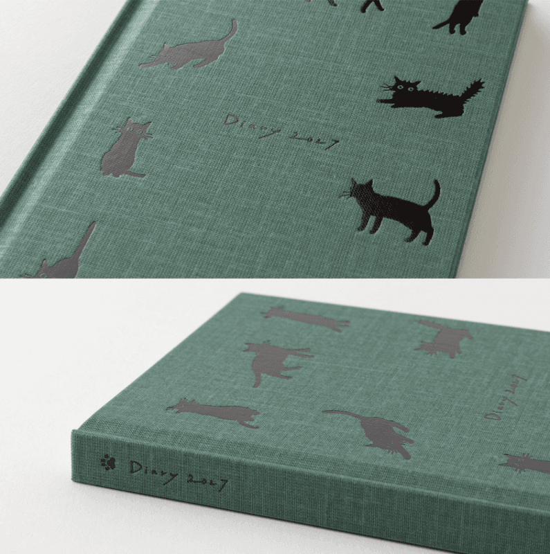 Midori Diary Cat Green 2027 Weekly  - B6 Slim