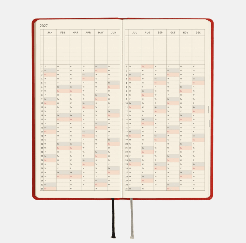 HOBONICHI Weeks MEGA 2027 Poppy Red