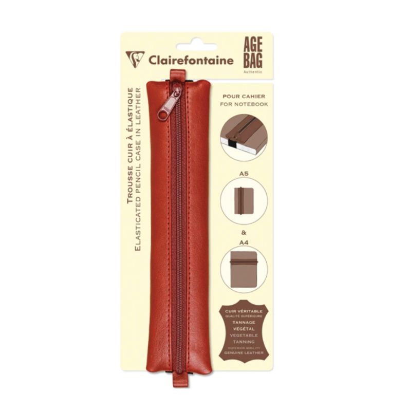 CF Leather Pencil case for notebooks, Red
