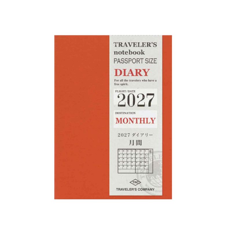 Travelers Notebook Diary 2027 MONTHLY, Passport size